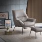 Jabel Accent Chair & Ottoman AC02385 in Khaki Leather by Acme