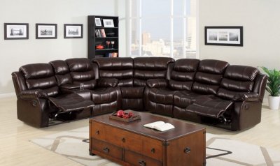 Berkshire Reclining Sectional Sofa CM6551 in Leather-Like Fabric