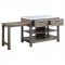 Feivel Kitchen Island w/Pull Out Table DN00307 Rustic Oak - Acme