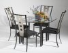 Glass Top & Black Base Modern Dining Table w/Optional Chairs