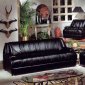 Black Vinyl Modern Sofa w/Optional Loveset & Chair