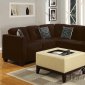 Dark Brown Ultra Plush Fabric Sectional Sofa w/Optional Ottoman