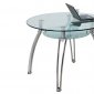 Round Glass Top & Metal Base Modern Dining Table w/Shelf