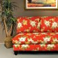 6913 Hi-Style Settee in Treme Flame Fabric by Chelsea