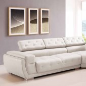 8097 Sectional Sofa in White Bonded Leather