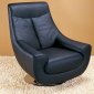 Lori Swivel Chair in Black Leather by Whiteline Imports