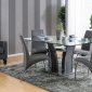 Glenview I CM8372GY 5PC Dinette Set in Gray & Chrome w/Options