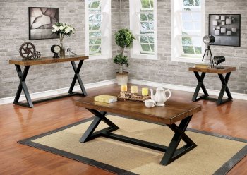 Nikki Coffee & 2 End Table Set CM4612 in Oak w/Options [FACT-CM4612-Nikki]