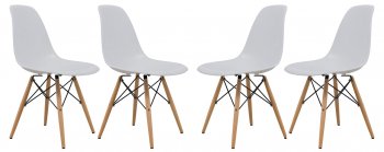 Dover Set of 4 Dining Chairs EP19W in White by LeisureMod [LMDC-EP19W-Dover White]