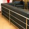 Le Corbusier Style Modern Sofa & 2 Chairs in Black Full Leather