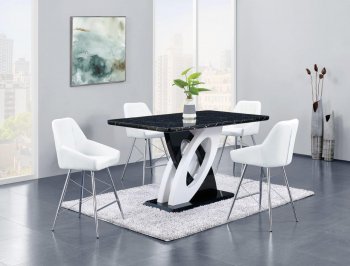 D964BT Dining Table in Black & White - Global w/Optional Stools [GFDS-D964BT-D1067BS-WH]