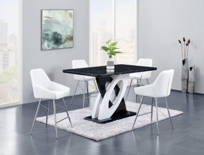 D964BT Dining Table in Black & White - Global w/Optional Stools