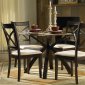 Warm Cherry Finish Round Glass Top Modern 5Pc Dining Set