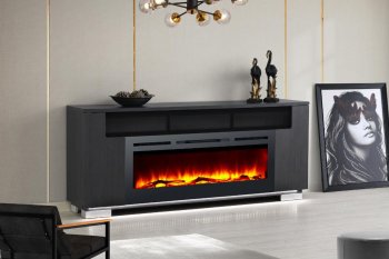 Haley Electric Fireplace Media Console in Gray by Dimplex [SFDX-Haley Gray]