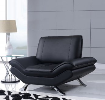 UFM151 Chair in Black Bonded Leather by Global