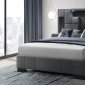 Oscar Upholstered Bed in Dark Gray Fabric by Global