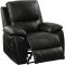 Nena Motion Sofa CM6438 in Black Leather Match w/Options