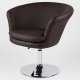 Kristina Set of 2 Swivel Chairs Brown Leatherette by Whiteline