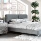 Duhr Upholstered Bed CM7551 in Gray Linen-Like Fabric