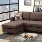 F7086 Reversible Sectional Sofa in Chocolate Fabric by Boss