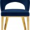 Roberto Dining Chair 765 Set of 2 Navy Velvet Fabric - Meridian