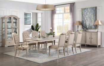 Wynsor Dining Table 67530 in Antique Champagne by Acme w/Options [AMDS-67530 Wynsor]