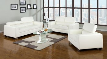 Makri Sofa CM6336WH in White Bonded Leather Match w/Options [FAS-CM6336WH Makri]