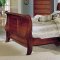 Brown Cherry Finish Traditional Sleigh Bed w/Optional Casegoods