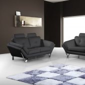 7029 Sofa & Loveseat in Black Bonded Leather by American Eagle