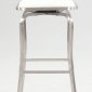 Modern Stainless Steel Base Barstool w/White Vinyl Seat & Back