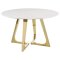 Gwynn Dining Table 107171 White & Gold by Coaster w/Options