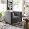 Sanguine Sofa in Gray Velvet Fabric by Modway w/Options