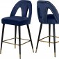 Akoya Counter Stool 795 Set of 2 Navy Velvet Fabric - Meridian