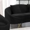 Serpentine Sofa 679 in Black Velvet Fabric by Meridian w/Options