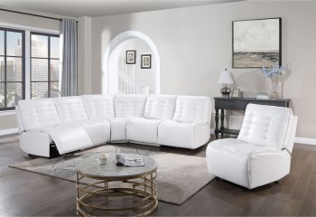 U6066 Modular Power Motion Sectional Sofa Blanche White- Global [GFSS-U6066 Blanche White]