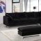 Naomi Sectional Sofa 636 in Black Velvet Fabric by Meridian