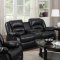 9241 Reclining Sofa in Black Bonded Leather w/Options