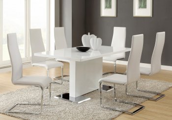 Nameth Dining Set 5Pc 102310 by Coaster w/White Chairs [CRDS-102310-100515WHT Nameth]