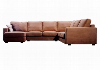 Brown Microfiber Modern 4Pc Sectional Sofa [WISS-TD6309]