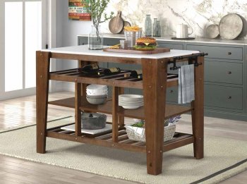 Alaroa Kitchen Island AC00396 in Rustic Brown by Acme [AMKI-AC00396 Alaroa]