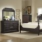 Dark Cherry Finish Traditional Bedroom w/Optional Case Goods