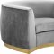 Julian Sofa 620 in Grey Velvet Fabric by Meridian w/Options