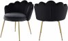 Claire Dining Chair 748 Set of 2 Black Velvet Fabric by Meridian