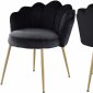 Claire Dining Chair 748 Set of 2 Black Velvet Fabric by Meridian