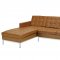 Loft Sectional Sofa in Tan Leather by Modway