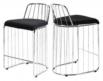 Gio Counter Height Stools 760 Set of 2 in Black by Meridian [MRDC-760Black Gio]