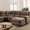 Amara Motion Sectional CM6589 in Brown Fabric-Like Leatherette