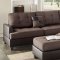 F6857 Sectional Sofa 3Pc in Chocolate Fabric by Boss