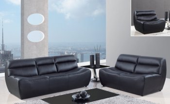 U3730 Sofa in Black Bonded Leather by Global Furniture USA [GFS-U3730]