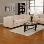 Alexis Sofa & Loveseat Set in Almond Fabric 504391 by Coaster